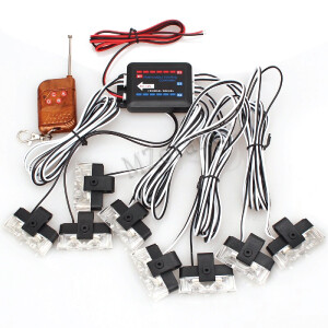 Wireless Remote Control Led Strobe Grill Flashlight 8 * 1 LEDs