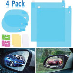 Car Anti Rain & Fog Protection Film for Mirror | 4 Pieces