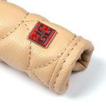 Car PU Leather Handbrake Cover | Black & Beige